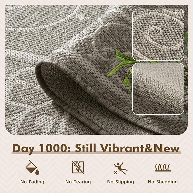 MontVoo-Outdoor Rug-Patio Rug 5x7 ft Polypropylene Indoor Outdoor Rugs Outdoor - Image 2