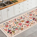 Washable Beige Red 2'6" x 10' Runners - Image 3