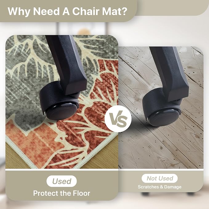 48"x60" Office Chair Mat for Hardwood Tile Floor, Under Desk Carpet Protector - Image 5