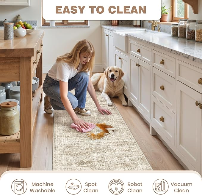 Washable Kitchen Rugs Sets of 3 Piece, Hallway Runner Rug Non-Slip - Image 9