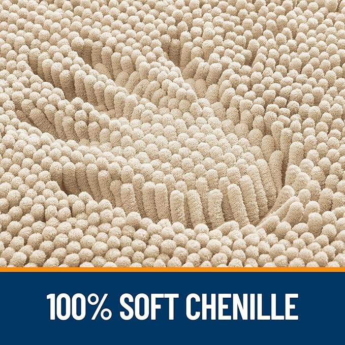 OLANLY Toilet Rugs U-Shaped 20x20, Extra Soft Absorbent Chenille Contour - Image 3
