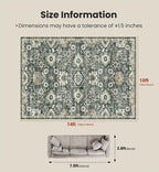AMADA HOMEFURNISHING 10x14 Washable Area Rug, Low-Profile Large Area Rug - Image 2