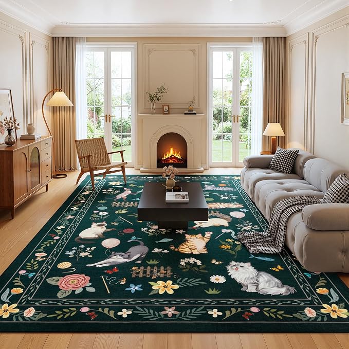 Unirea 8x10 Black Cat Area Rugs by UNIREA