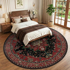 RELEANY Area Rugs Round 10ft Washable Non-Slip, Floral Vintage Distress - Image 2