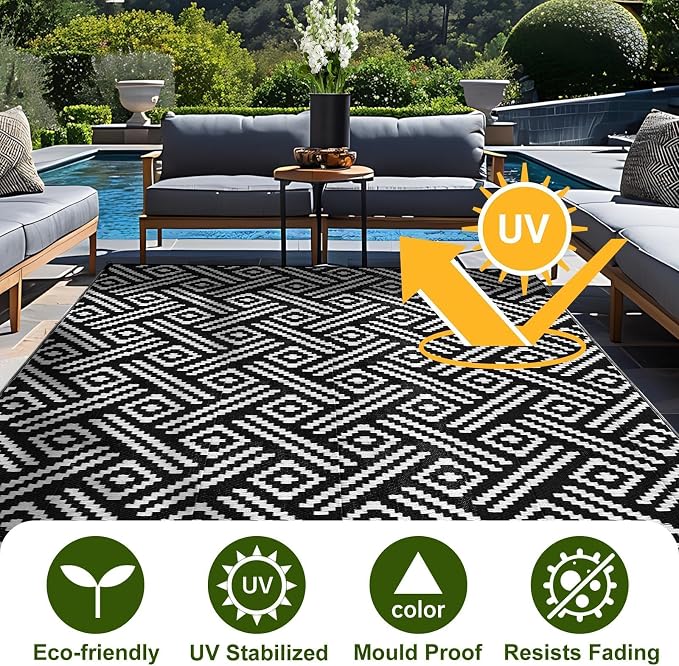 OPPODREAM Outdoor Rug 5x7 Ft, Waterproof Outdoor Plastic Straw Rug - Image 3
