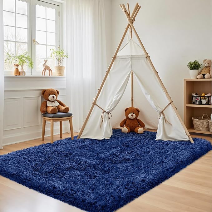 4x6 Area Rug for Living Room: Ultra Soft Fluffy Rug Modern Large Thicked Shag - Image 3