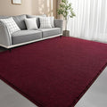 7x10 Feet Red Area Rugs for Bedroom, Indoor Washable Memory Foam Burgundy Rug by Woottpe