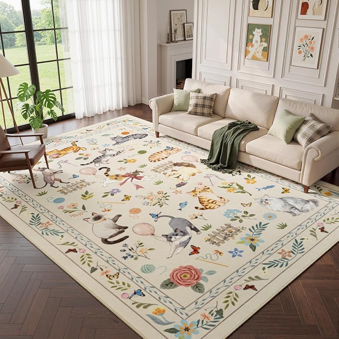 Unirea 8x10 Beige Cat Area Rugs - Image 8