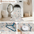 6x9 Area Rugs Washable Rug: Large Boho Living Room Rug Soft Non-Slip Low Pile - Image 4