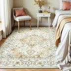 Lessymo 5x7 Area Rugs- Machine Washable Area Rugs, Super Soft Faux-Wool Area Rug - Image 2
