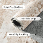 DCX Abstract Area Rug 9x12, Washable Beige Brown Modern Rug - Image 8