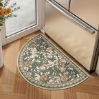 jinchan Eden Botanical Vintage Washable Small Area Rug, 2x3 Half Circle Floral - Image 3