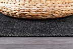 CAMILSON Easy Jute Rug 8x10, Indoor Outdoor Dark Gray Black Farmhouse Area Rugs - Image 10