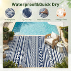 MontVoo-Outdoor Rug Carpet Waterproof 5x8 ft Reversible Patio Rug RV Camping - Image 4