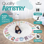 ABC Alphabet Rug for Kids – 6 ft Round White Play Mat for Toddlers & Babies - Image 4