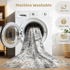 7x9 Area Rug Living Room: Washable Large Abstract Soft Stain Resistant Indoor - Image 2