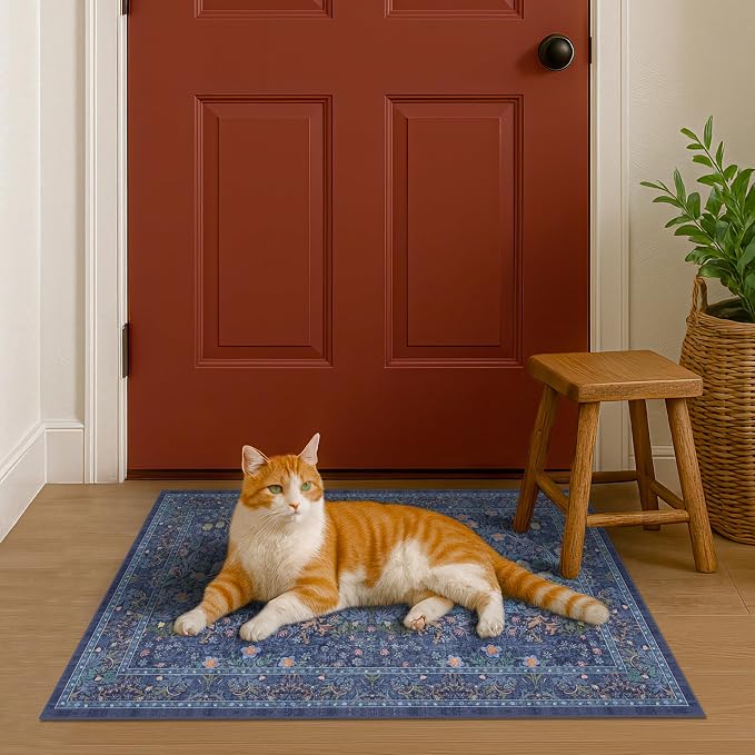 Navy Blue Washable 2x3 Entry Rug - Image 7