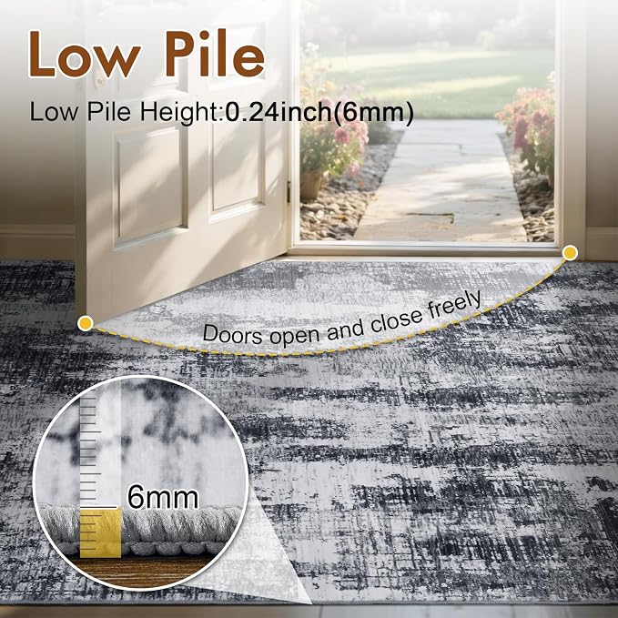6x9 Ft Area Rugs for Living Room, Soft Non-Slip Washable Rugs Modern Abstract - Image 6