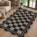 Checkered Easy Jute 3x5 Outdoor Patio Rug, Washable Rugs by LORWER