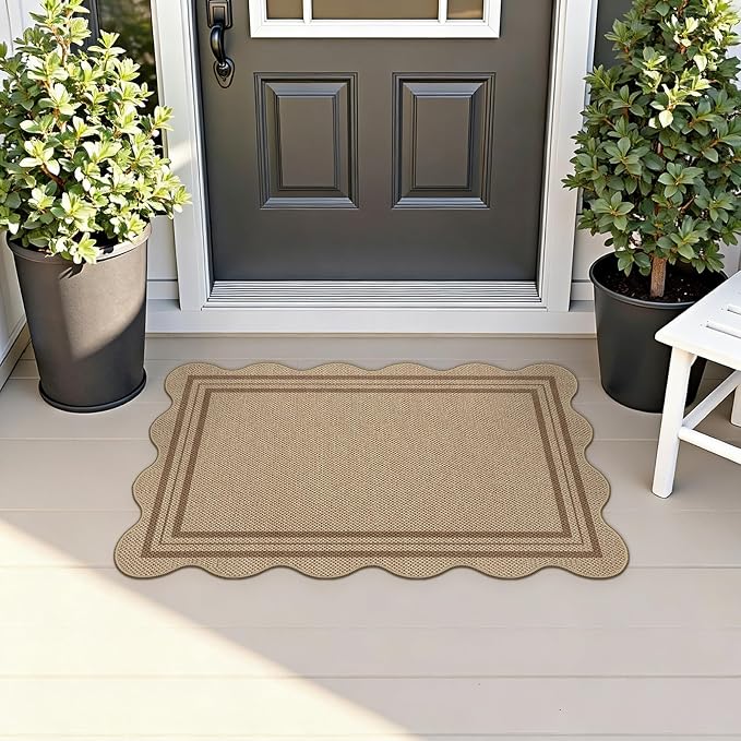 Easy Jute Outdoor Mats for Front Door, 2x3 Small Washable Kitchen Rugs - Image 3