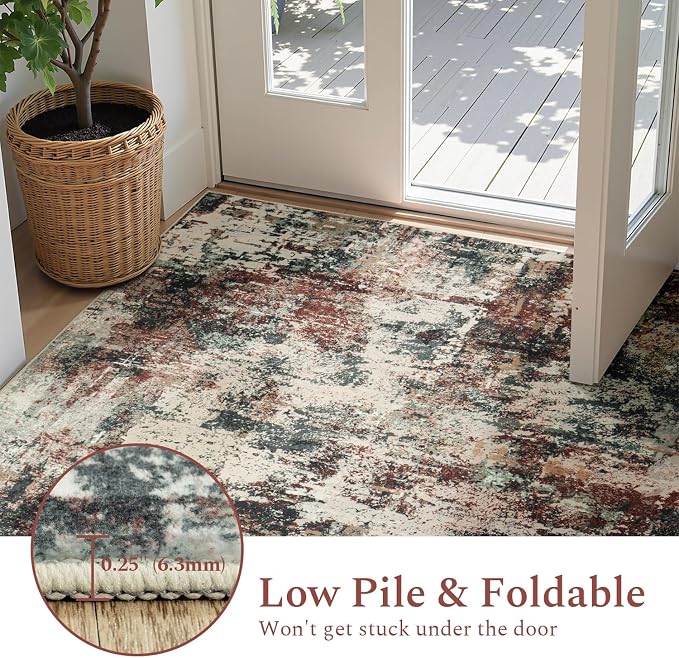 Rugflix 9x12 Area Rugs for Living Room, Washable Large Rug Stain-Resistant Low - Image 6