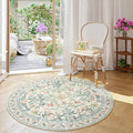 Wonnitar Floral Round Rugs 6ft, Boho Large Machine Washable Circle Rug by Wonnitar