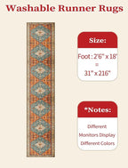 SERISSA Runner Rug for Hallways, Extra Long Boho Rug Ultra Soft Vintage Tribal - Image 7
