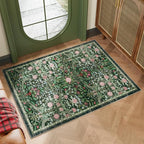 AMTOVO 2x3 Washable Entryway Area Rug Door Mat, Vintage Boho Floral Distressed by AMTOVO