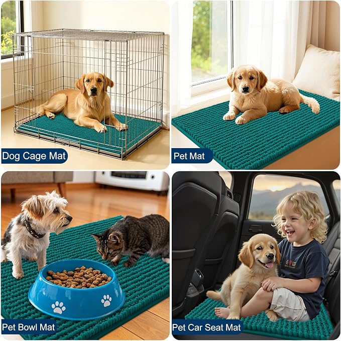 OLANLY Dog Door Mat for Muddy Paws 44x24, Ultra Absorbent Chenille Mud Doormat - Image 7