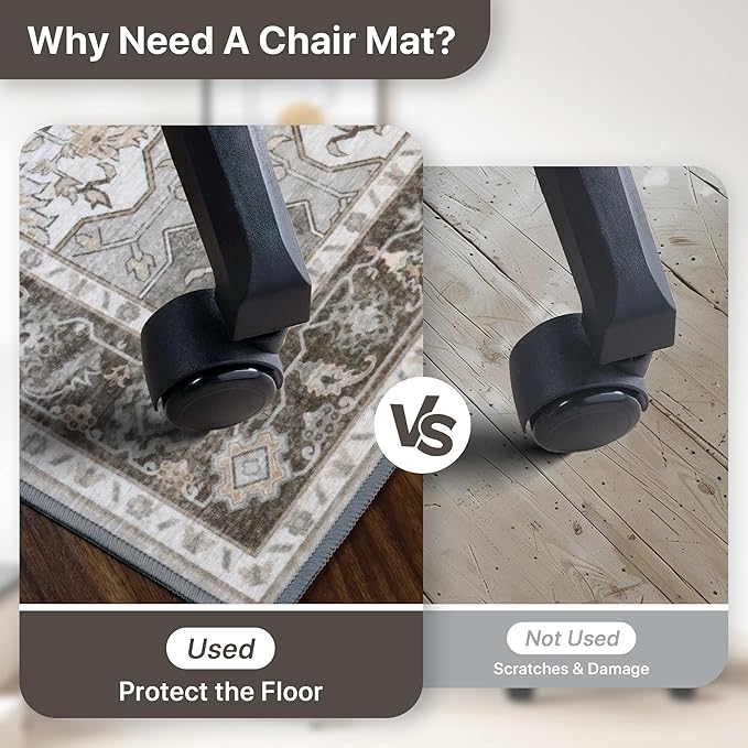 36"x60" Office Chair Mat for Hardwood Tile Floor, Under Desk Carpet Protector - Image 4