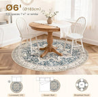 Tortania 6' Round Area Rug Living Room Rugs - Image 9