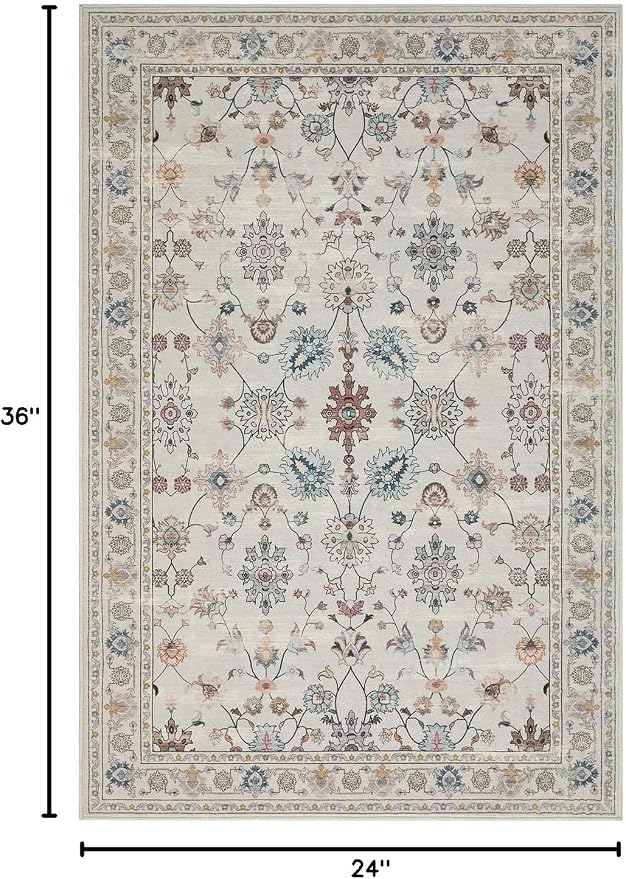 Rugxara Door Mat Floral Entryway Rug, Washable Samll 2x3 Rug, Boho Front Door - Image 2