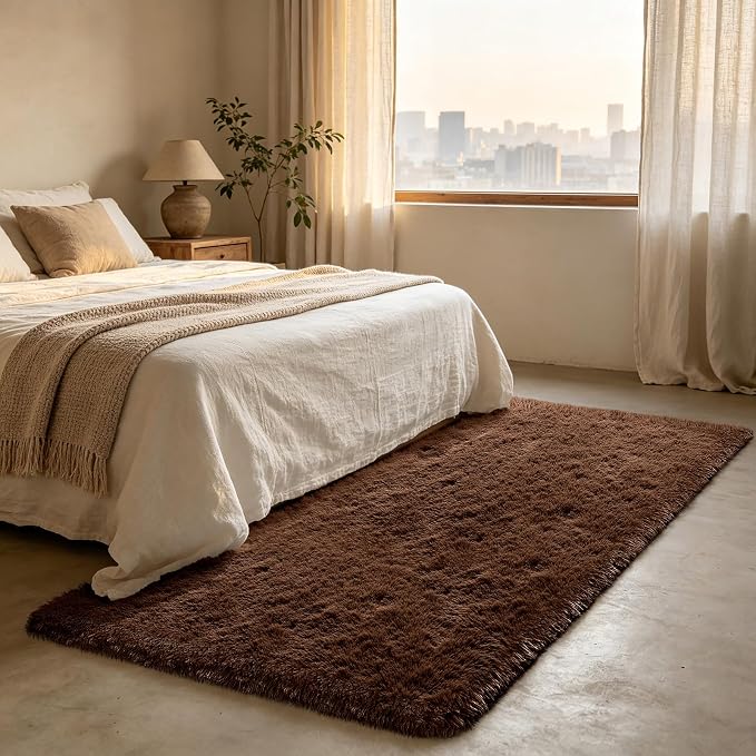 Shag Runner Rug for Bedroom Living Room 3x7 Upgrade Non-Slip Fluffy Soft - Image 3