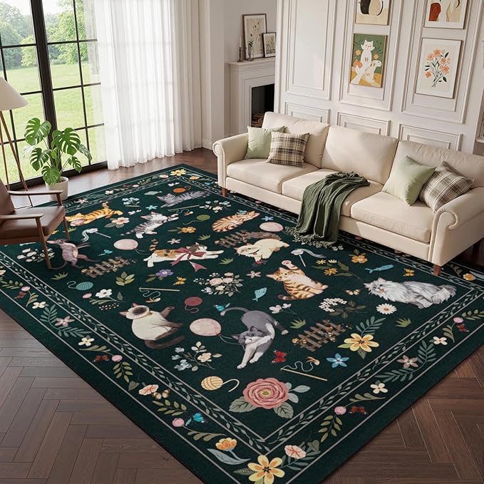 Unirea 8x10 Black Cat Area Rugs - Image 8
