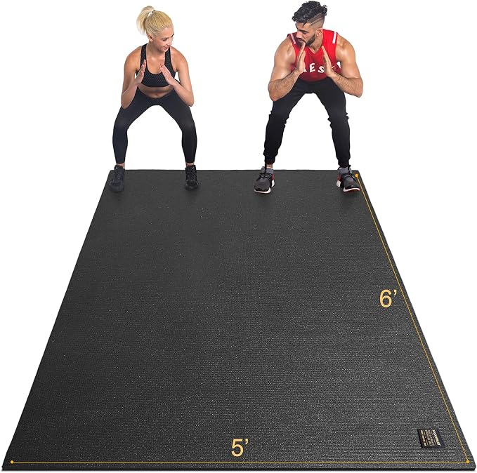 GXMMAT Large Exercise Mat 6'x4'/6'x5'/6'x6', Thick Workout Mats by GXMMAT