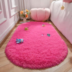 LOCHAS Bedroom Rug 2.6' x 5.3', Hot Pink Fluffy Shaggy Area Rug - Image 7