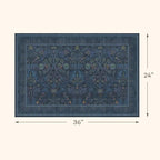 Blue Small 2x3 Entryway Rugs Indoor, Oriental Floral Kitchen Mats Non Slip - Image 2
