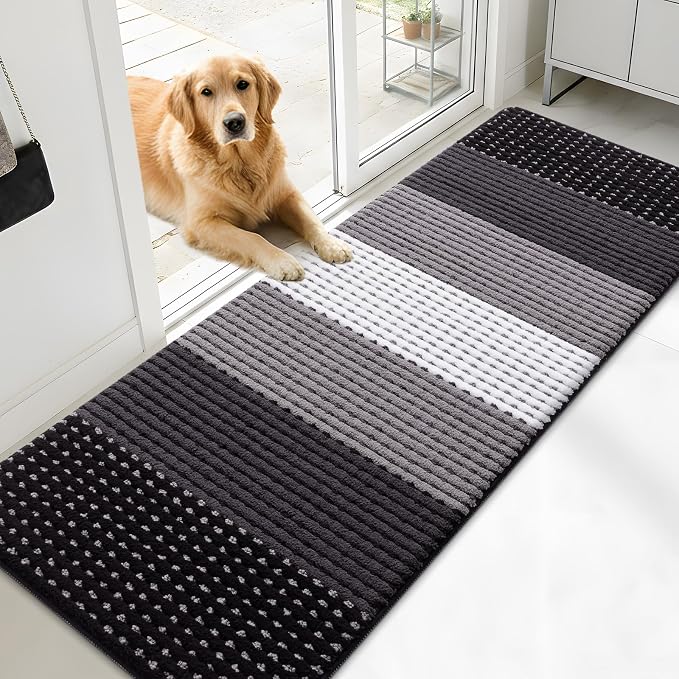 Kitinjoy Indoor Outdoor Door Mat, 71x24 Non-Slip Absorbent Dirt Trapper by Kitinjoy