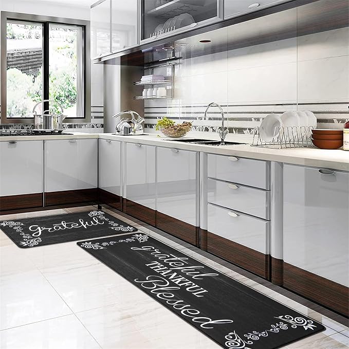 HEBE Anti Fatigue Kitchen Mat Set of 2 Non Slip Cushioned Kitchen Mats - Image 7