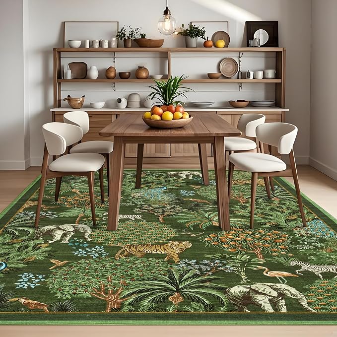GarveeHome Jungle Animal Print Rug 6x9 Washable Area Rugs - Image 9