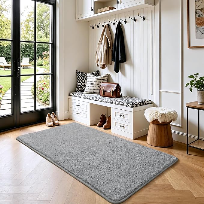 Keeko 2x3 Grey Area Rugs for Bedroom Living Room, Soft Modern Indoor Throw Rugs - Image 3