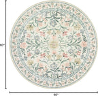 Wonnitar Round Washable Rug, Soft Floral Round Rugs 5ft Circle Carpets - Image 2