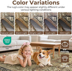 Washable Area Rugs 5x7 Vintage Brown, Indoor Rug - Image 4