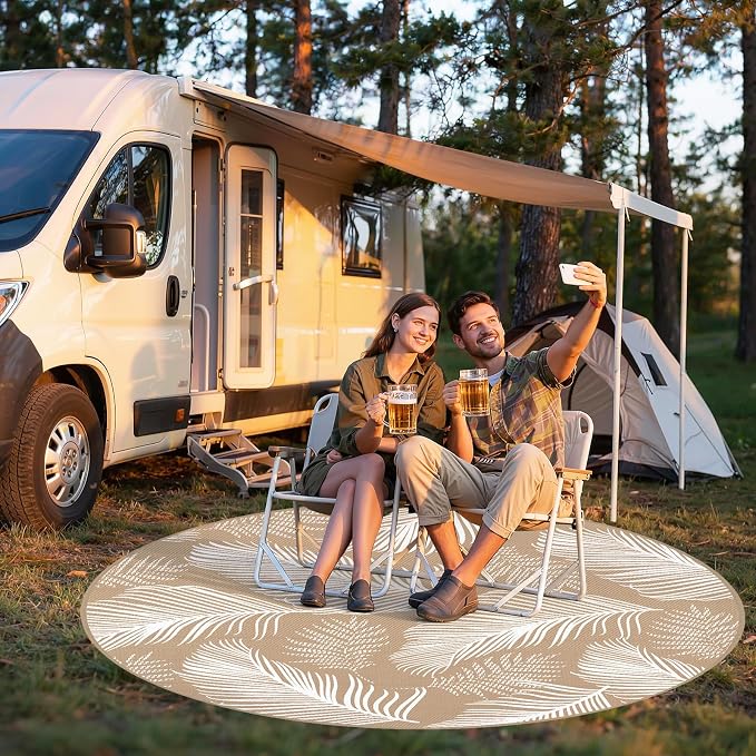 Pauwer Waterproof Outdoor Rug 8ft, Reversible Plastic Straw Patio Camping Rug - Image 7