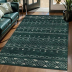 SERISSA 3x5 Area Rugs for Living Room, Washable Non-Slip Dark Green Small Boho - Image 2