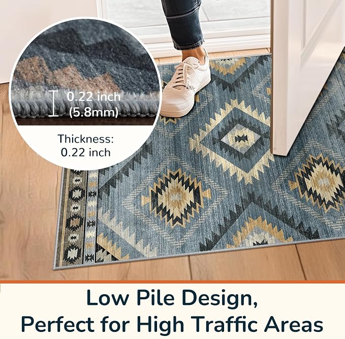 BESTSWEETIE Area Rug 8x10 Rug Machine Washable Non-Slip Low Pile Print Pattern - Image 9