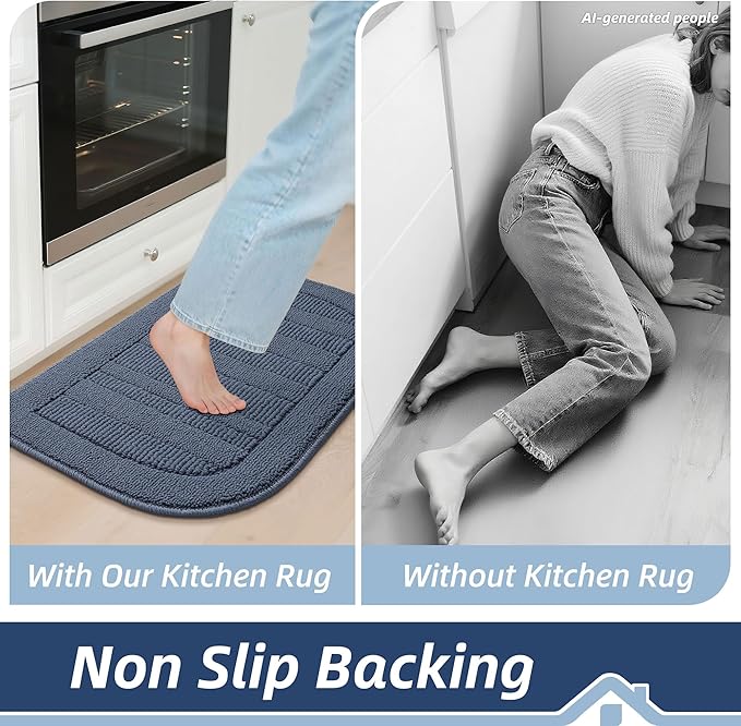 BEQHAUSE 30x18 Inch Kitchen Rug Mat Durable Kitchen Rugs Non-Slip Washable - Image 6