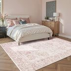 Rugxara 6x9 Washable Area Rug for Living Room & Bedroom, Large Light Pink Rugs - Image 2