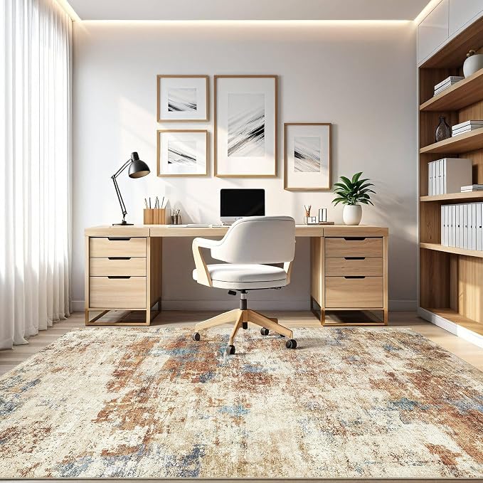 6x9 Area Rugs Washable Rug: Large Abstract Modern Soft Stain Resistant Indoor - Image 8
