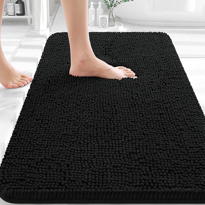OLANLY Bathroom Rugs 36x24, Extra Soft Absorbent Chenille Bath Rugs, Rubber by OLANLY